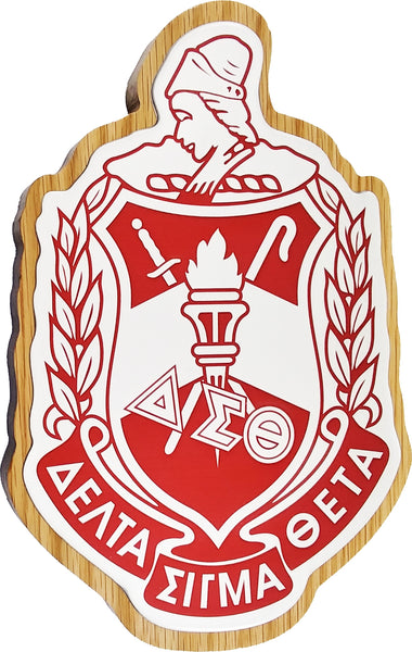 Delta Sigma Theta Domed Crest Wood Plaque [Brown]