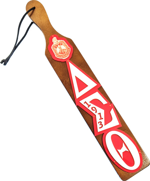 Delta Sigma Theta Acrylic Letter Wood Paddle [Brown]