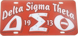 Delta Sigma Theta Printed Founder License Plate [Red]
