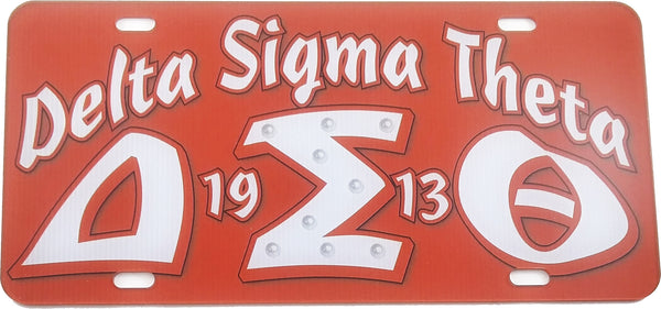 Delta Sigma Theta Printed Founder License Plate [Red]