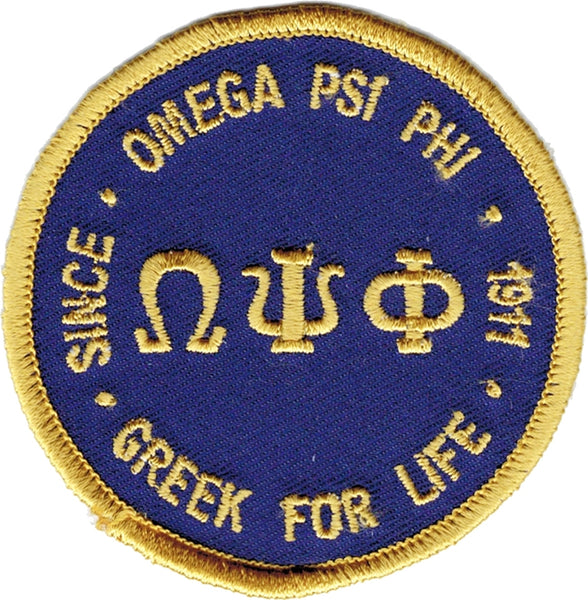 Omega Psi Phi Greek for Life Round Iron-On Patch [Purple]