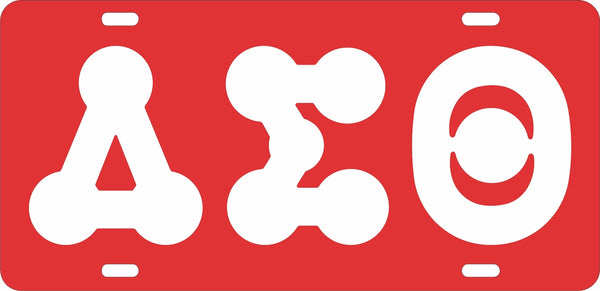 Delta Sigma Theta Sorority Raised Bubble Letter License Plate [Red]