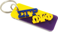 Sigma Gamma Rho + Omega Psi Phi Two Group Split Key Chain [Gold/Purple]