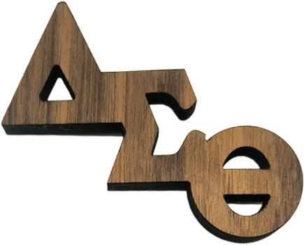 Delta Sigma Theta Large Wood Letter Pin [Brown]