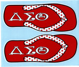 Delta Sigma Theta Sorority Flip Flop Decal Sticker [Red]