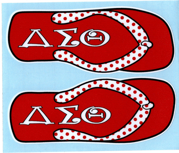 Delta Sigma Theta Sorority Flip Flop Decal Sticker [Red]