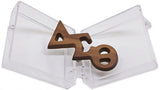 Delta Sigma Theta Small Wood Letter Pin [Brown]