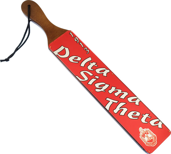 Delta Sigma Theta Acrylic Topped Script Wood Paddle [Brown]