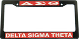 Delta Sigma Theta Text Decal Plastic License Plate Frame [Black]
