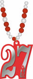 Delta Sigma Theta Wood Color Bead Tiki Line #27 Medallion [Red/White]