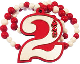 Delta Sigma Theta Wood Color Bead Tiki Line #2 Medallion [Red/White]