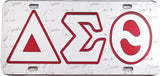 Delta Sigma Theta Fortitude Symbol Satin Background Tag License Plate [Silver]