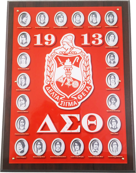 Delta Sigma Theta Founders Acrylic Topped Wood Wall Plaque [Brown]