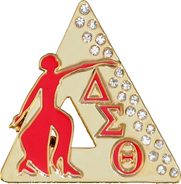 Delta Sigma Theta Founding Jewels Lapel Pin With Stones [Gold]