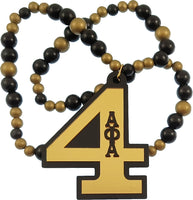 Alpha Phi Alpha Wood Color Bead Tiki Line #4 Medallion [Black/Gold]