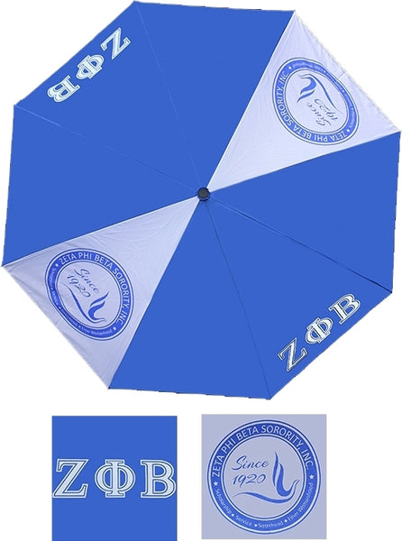 Zeta Phi Beta Reverse Jumbo Golf Umbrella [Blue/White]