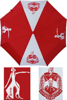 Delta Sigma Theta Vented Auto Open Compact Golf Umbrella [Red/White]