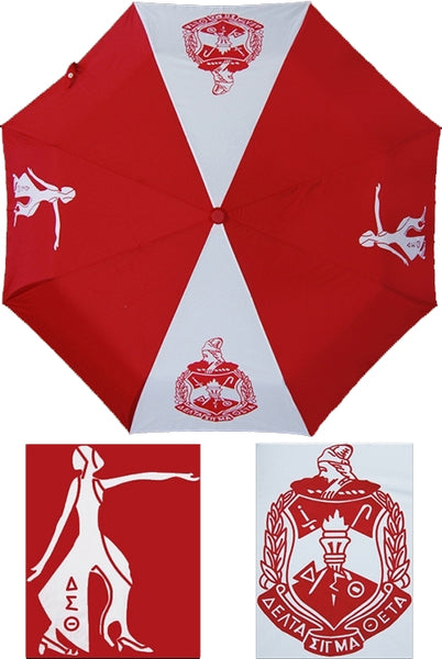 Delta Sigma Theta Vented Auto Open Compact Golf Umbrella [Red/White]