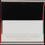 Delta Sigma Theta Stainless Steel Business Card Holder With Leather [Red]