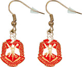 Delta Sigma Theta Crest Earrings [Dangle/Drop - Gold]
