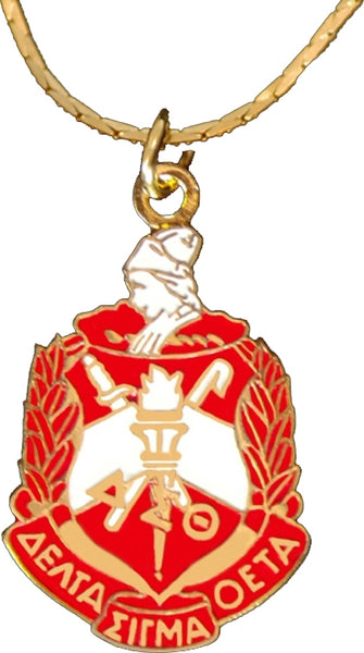 Delta Sigma Theta Crest Pendant With Chain [Gold]