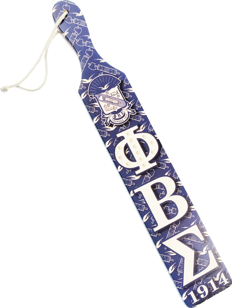 Phi Beta Sigma Printed Symbol Crest Wood Paddle [Brown]