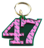 Alpha Kappa Alpha Color Mirror Line #47 Keychain [Green]