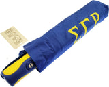 Sigma Gamma Rho Vented Auto Open Small Compact Golf Umbrella [Blue/Gold]