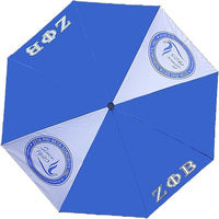 Zeta Phi Beta Vented Auto Open Compact Golf Umbrella [Blue/White]