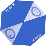 Zeta Phi Beta Vented Auto Open Compact Golf Umbrella [Blue/White]