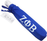 Zeta Phi Beta Vented Auto Open Compact Golf Umbrella [Blue/White]