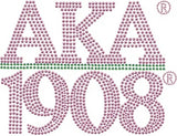 Alpha Kappa Alpha 1908 Chapter Style Studstone Heat Transfer [Pink]