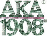Alpha Kappa Alpha 1908 Chapter Style Studstone Heat Transfer [Green]