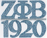 Zeta Phi Beta 1920 Chapter Style Studstone Heat Transfer [Blue]