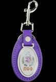 Omega Psi Phi Leather FOB Key Chain [Purple]