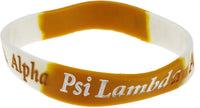 Alpha Psi Lambda Color Swirl Silicone Bracelet [Gold/White]