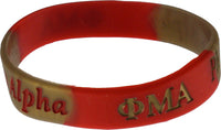 Phi Mu Alpha Sinfonia Color Swirl Silicone Bracelet [Red/Gold]