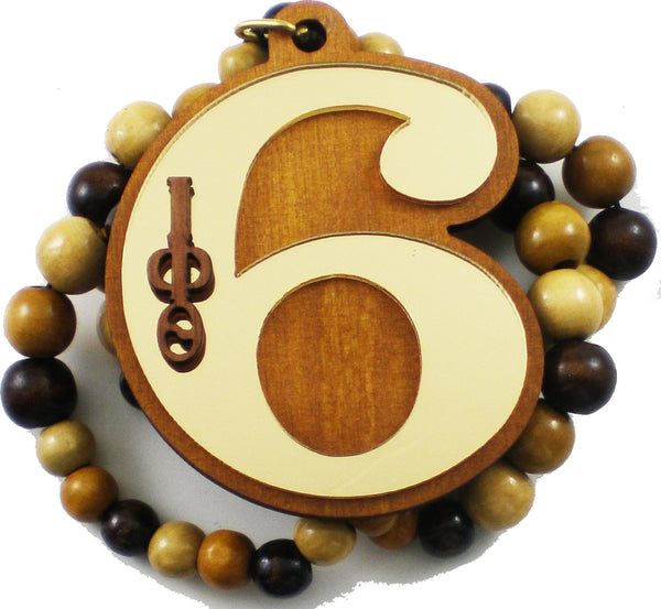 Iota Phi Theta Wood Color Bead Tiki Line #6 Medallion [Brown]