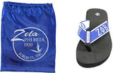 Zeta Phi Beta Flip Flops In Draw String Shoe Bag [Black]