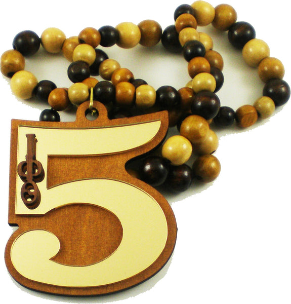 Iota Phi Theta Wood Color Bead Tiki Line #5 Medallion [Brown]