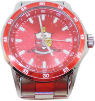 Kappa Alpha Psi Fraternity Shield Colored Face Quartz Mens Watch [Silver - Adjustable Size]