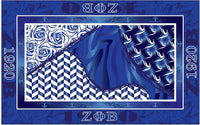 Zeta Phi Beta Satin Scarf With Box [Blue]