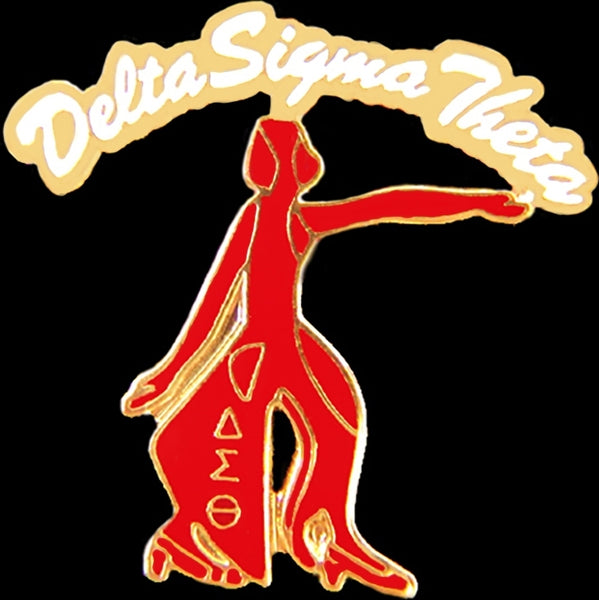 Delta Sigma Theta Lady Fortitude Rocker Lapel Pin [Gold]