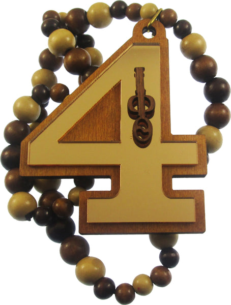 Iota Phi Theta Wood Color Bead Tiki Line #4 Medallion [Brown]