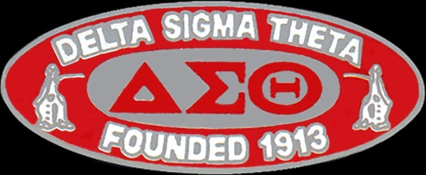 Delta Sigma Theta Founded 1913 Oval Lapel Pin [Silver]