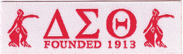 Delta Sigma Theta Founded 1913 Thin Woven Label Iron-On Patch [White]