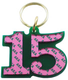 Alpha Kappa Alpha Color Mirror Line #15 Keychain [Green]