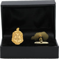 Delta Sigma Theta Sandblast Crest Cuff Links [Gold]