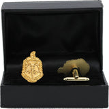 Delta Sigma Theta Sandblast Crest Cuff Links [Gold]
