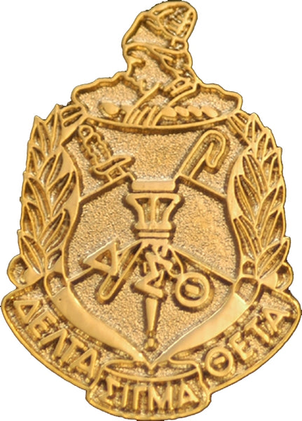 Delta Sigma Theta Sandblast Crest Lapel Pin [Gold]